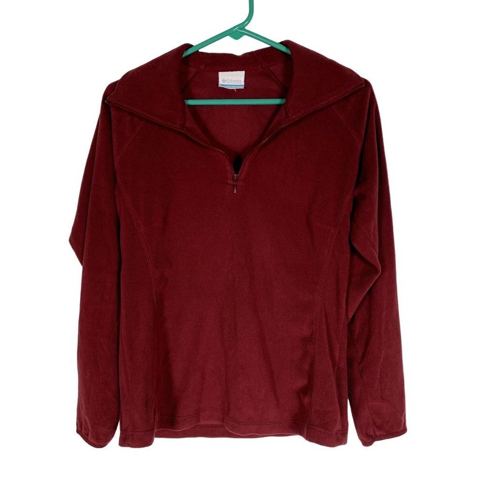 Columbia 1/4 Zip Fleece Womens Medium Red